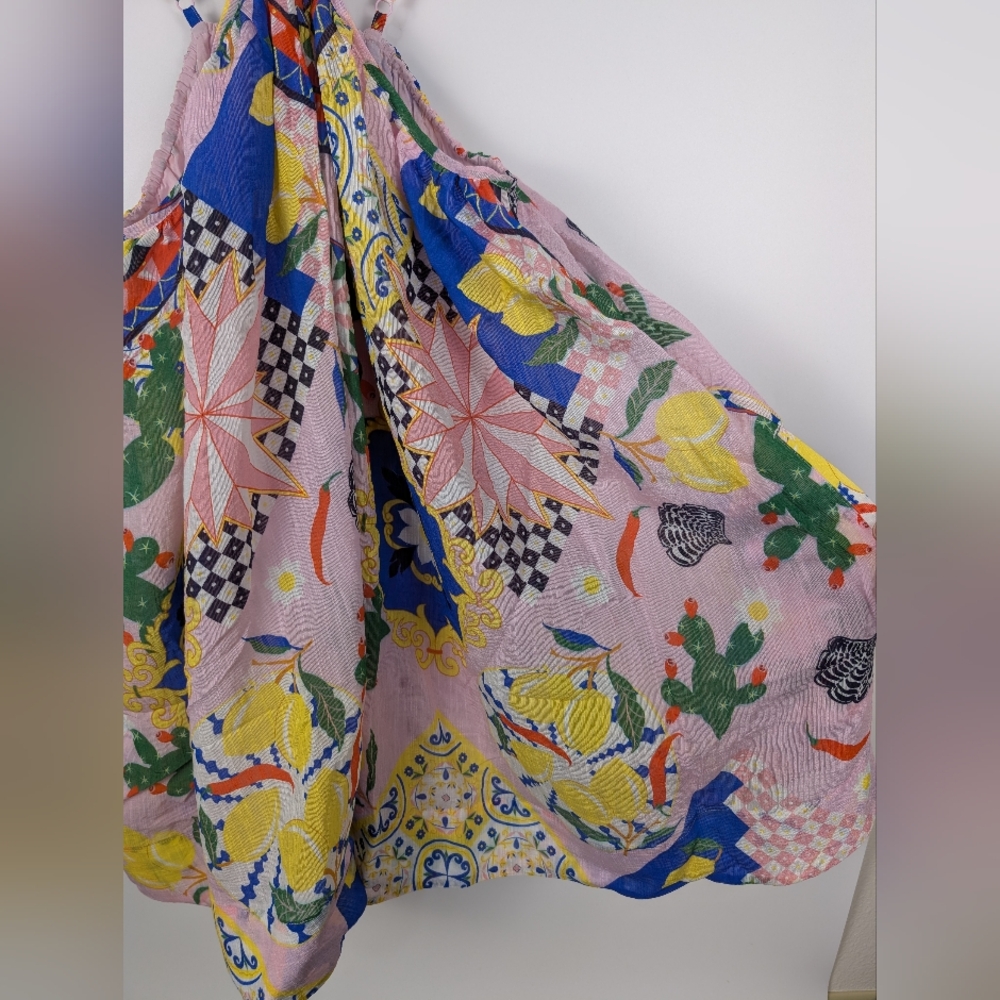 Maeve Printed Halterneck Swing Mini Dress XL Tugboat Printshop Colorful Vibrant - Picture 8 of 14